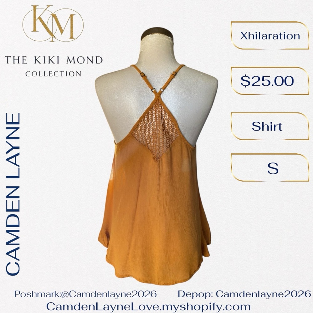 Mustard Bohemian Linen Cami Blouse - Picture 7 of 8